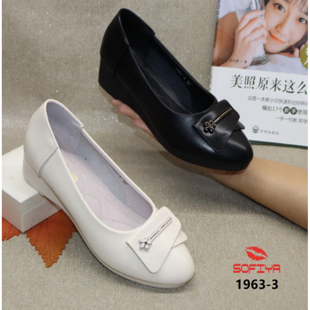 Sofiya Import Original 1963 3 Sepatu Kerja Kantor Wedges Wanita