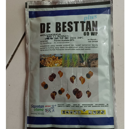 De Besttan 60WP 100 Gram Moluskisida Obat Racun Keong Siput Sawah dan Tambak Udang Super Ampuh