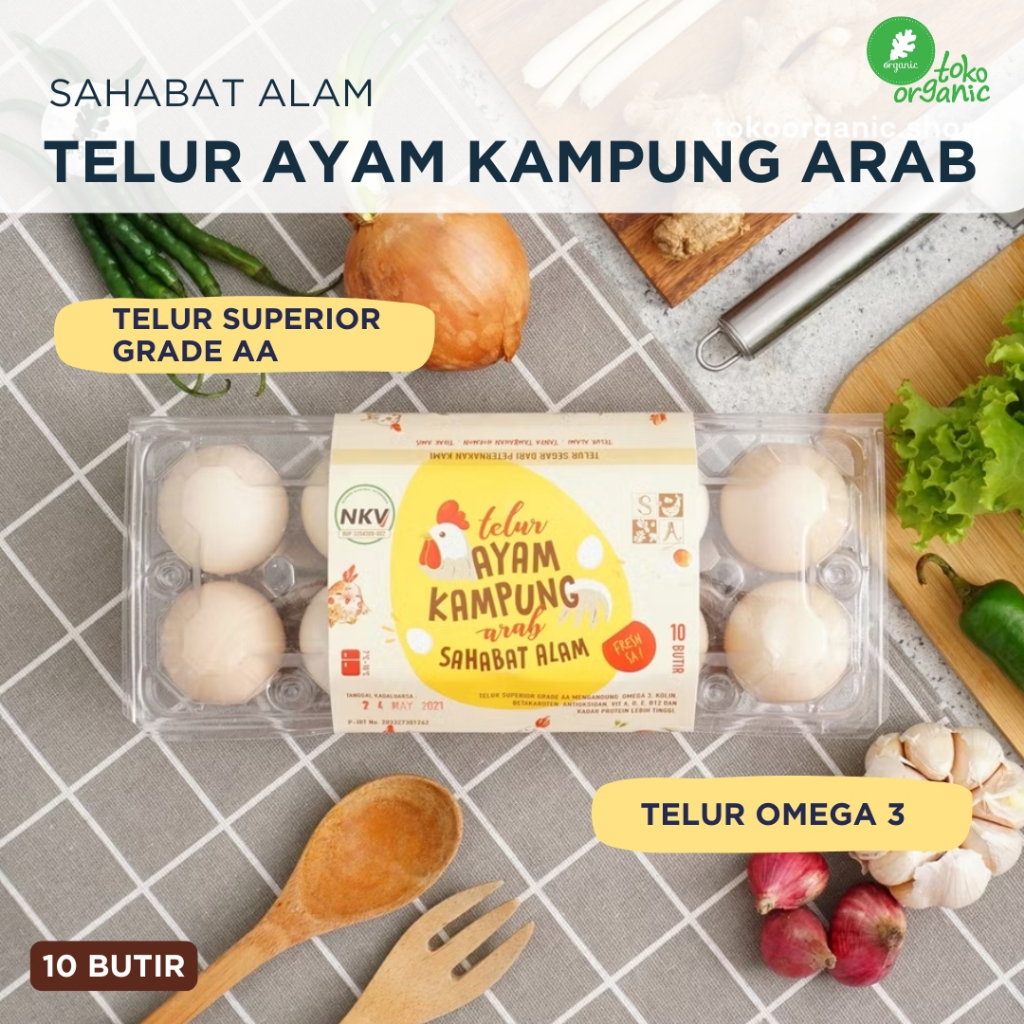 

Sahabat Alam Telur Ayam Kampung (10 Butir) | Telur Ayam Kampung Arab Sahabat Alam (tersertifikasi NKV) | Telur Ayam Kampung Arab Omega Sahabat Alam Grade AA
