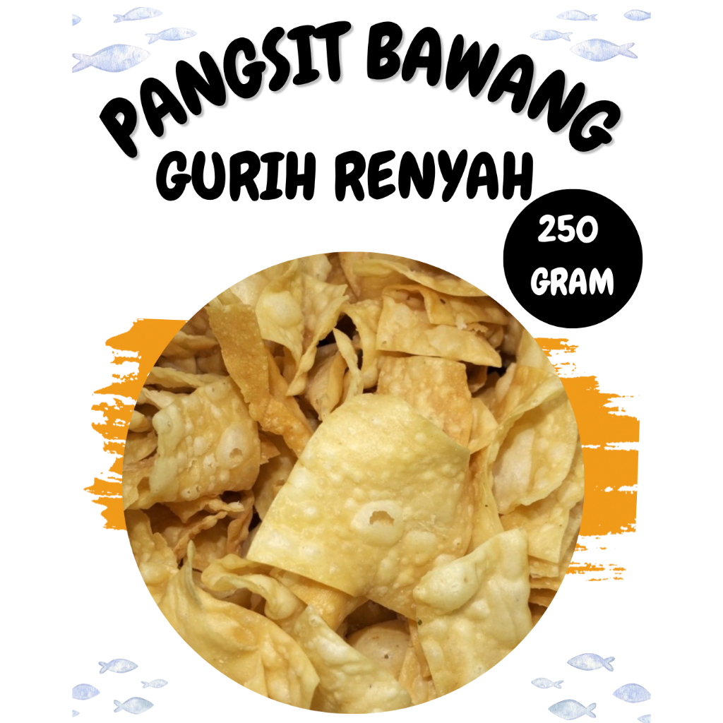 

Pangsit Bawang / Keripik Pangsit Cumi Cumi Gurih Renyah 250 Gram