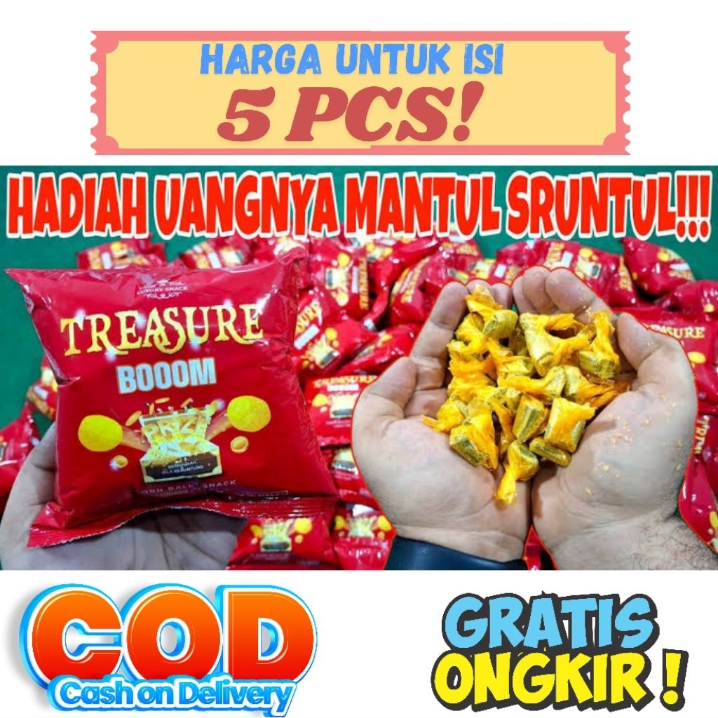 

Ciku Treasure boom berhadiah uang (ISI 5PCS) - Ciki berhadiah uang