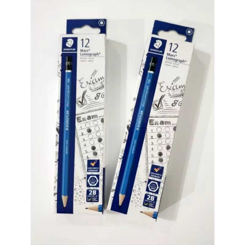 

12Pcs Pensil 2B Staedler Ujian Komputer mars lumograph