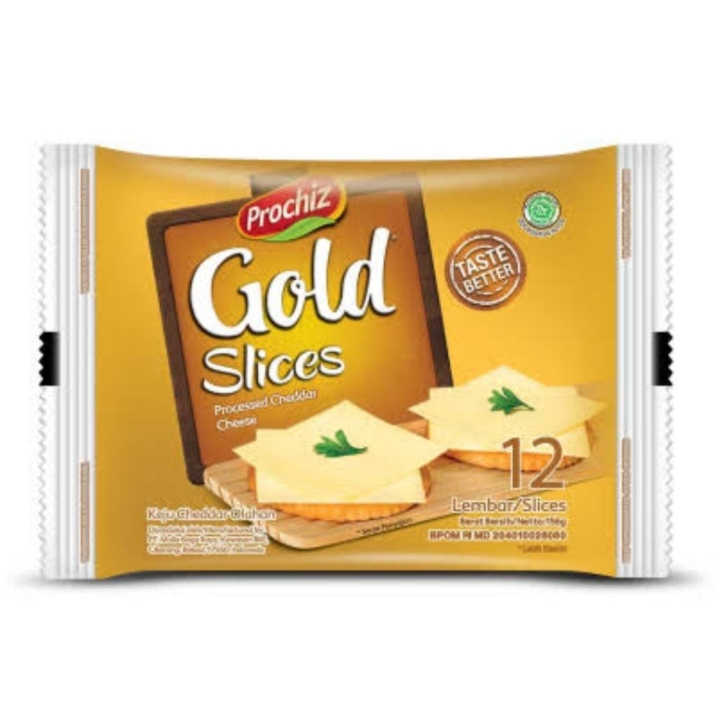 

Prochiz Gold Cheddar Slice 12 Pc - Lembaran Keju