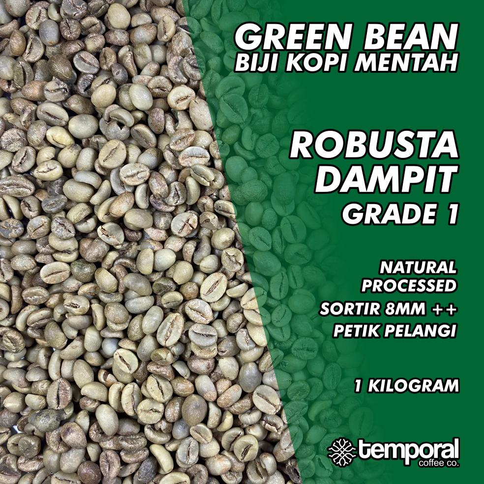 

Green Bean Robusta Dampit Grade 1 1kg | Temporal Coffee Company