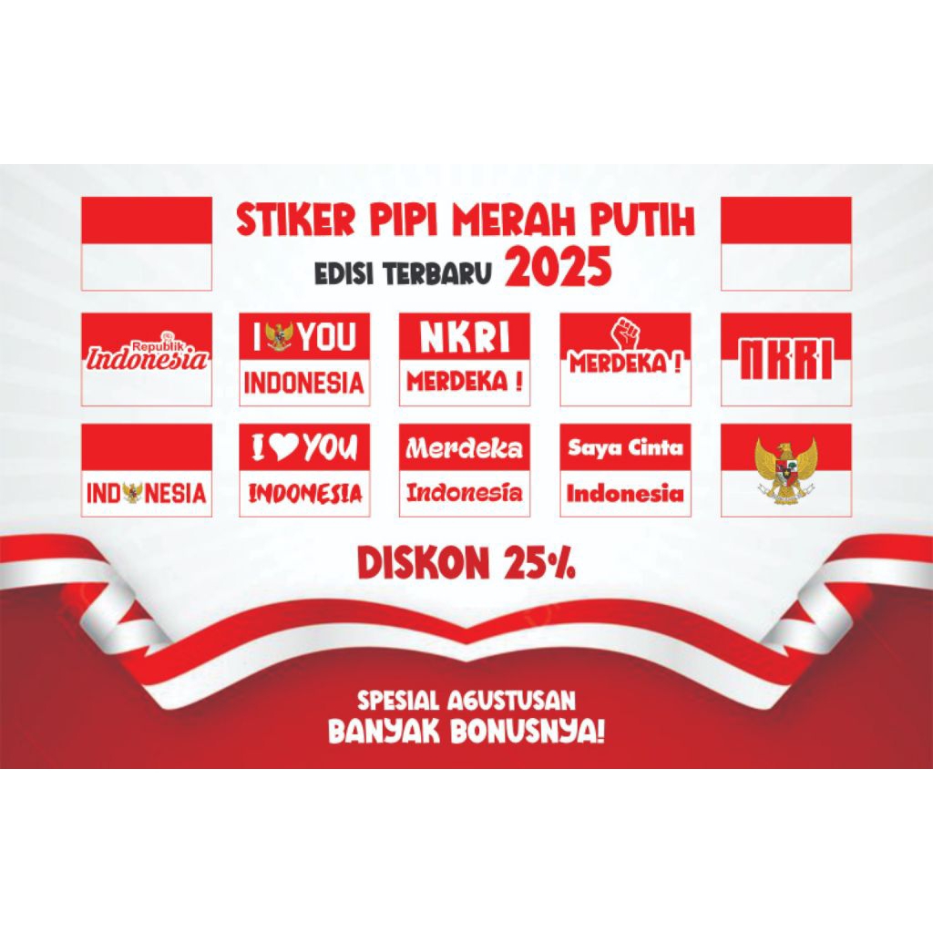 

stiker pipi bendera merah putih Indonesia