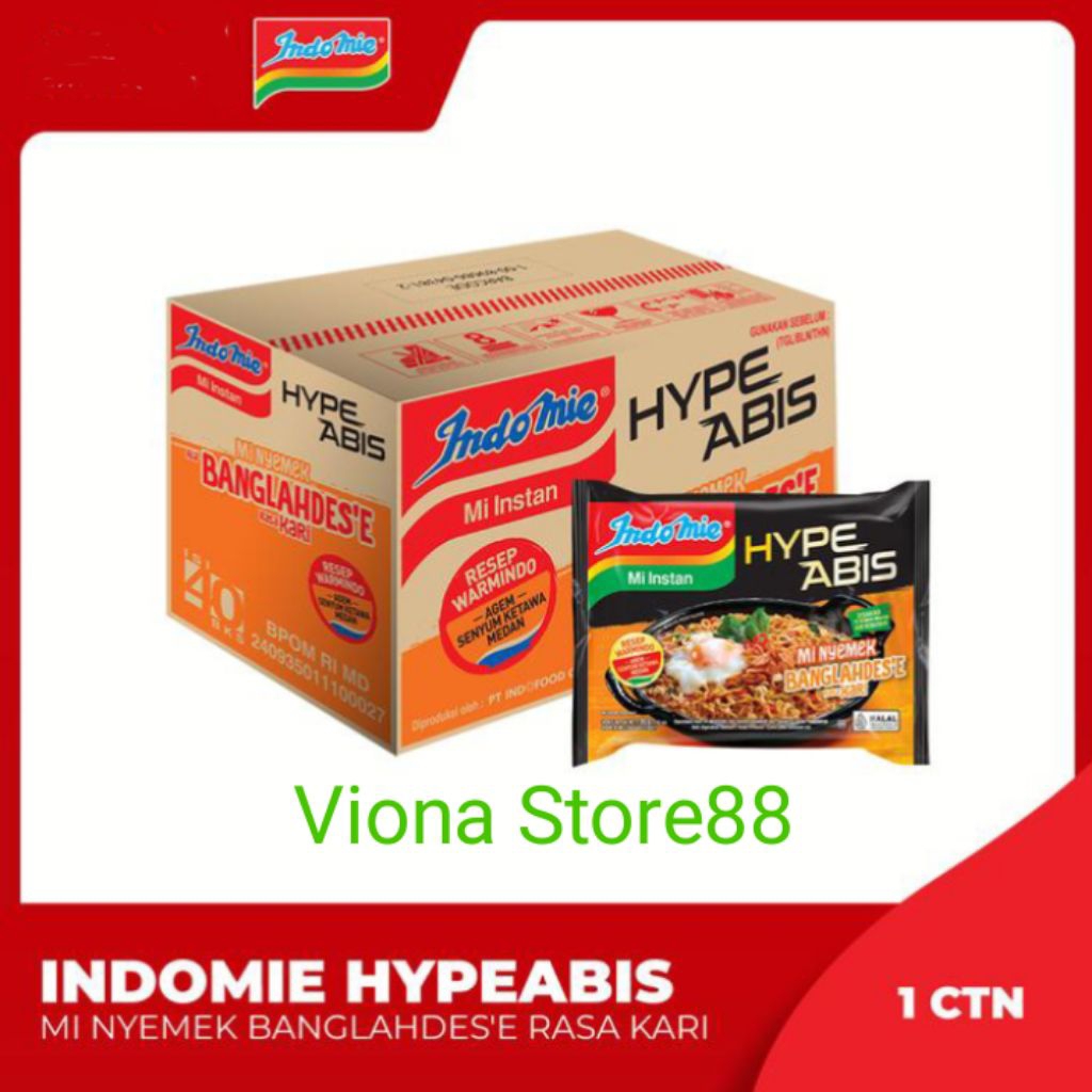 

Indomie HypeAbis Mie Nyemek Banglahdes'e Rasa Kari 80 Gr - Karton