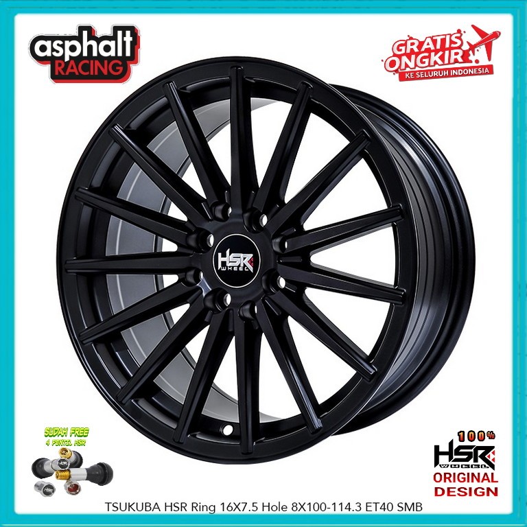 Velg Mobil Hsr Ring 16 Untuk Jazz Yaris Vios City Mobilio Brio Agya Sigra Hsr Tsukuba R16 Lebar 7,5