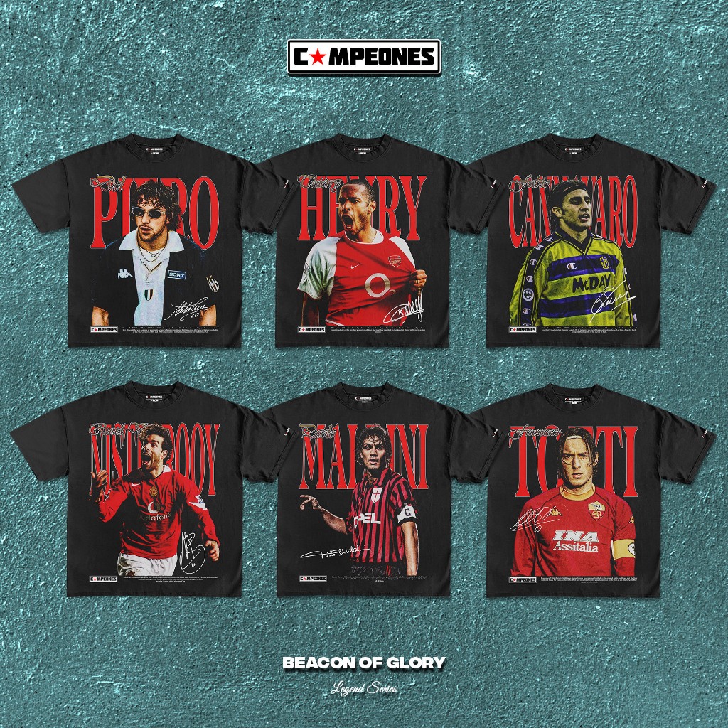 Campeones - Oversize Boxy Tshirt - Football Player Del Piero Thierry Henry Cannavaro Ruud Van Nistel