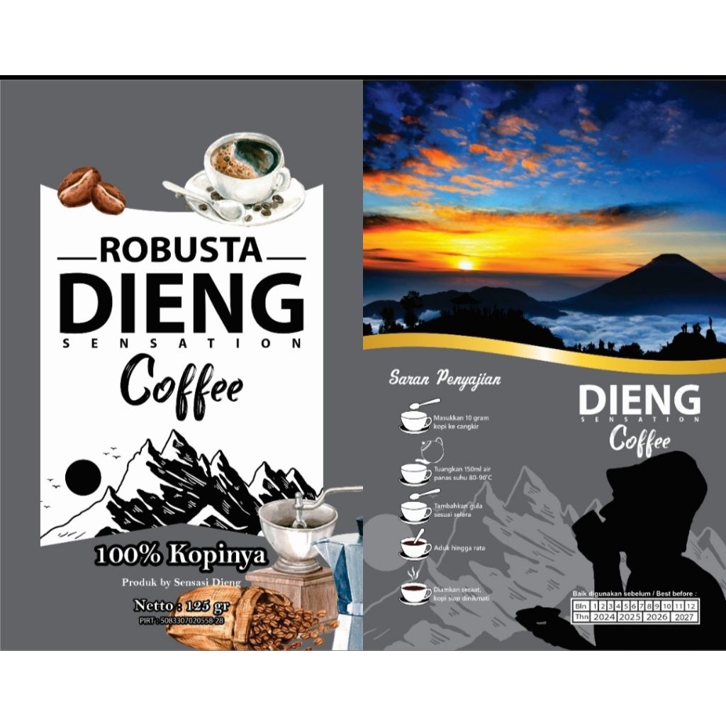 

kopi bubuk Sensation Dieng Robusta kemasan 125gram