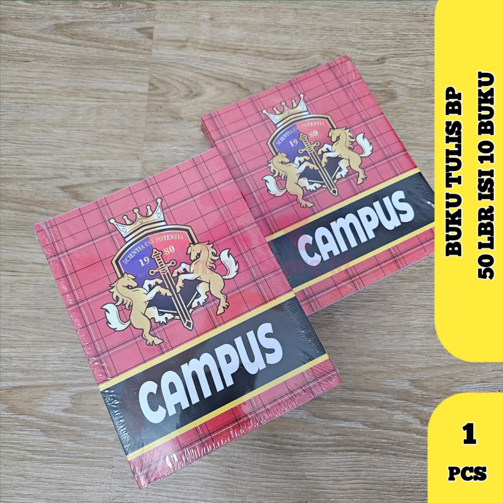 

(1 PCS ) Buku Tulis Sekolah Pendek BP 50 Lembar Campus 1 Pack (10 Buku)