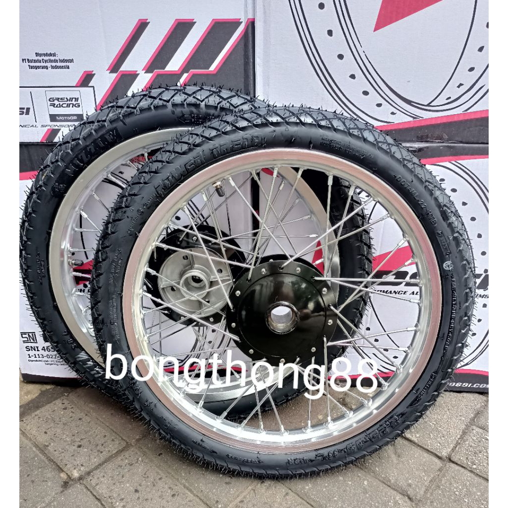 Sepaket Velg  Grand Astrea Honda Grand legenda Velg 140 160 Ban 225/250 ring 17 Jari jari Stell Velg