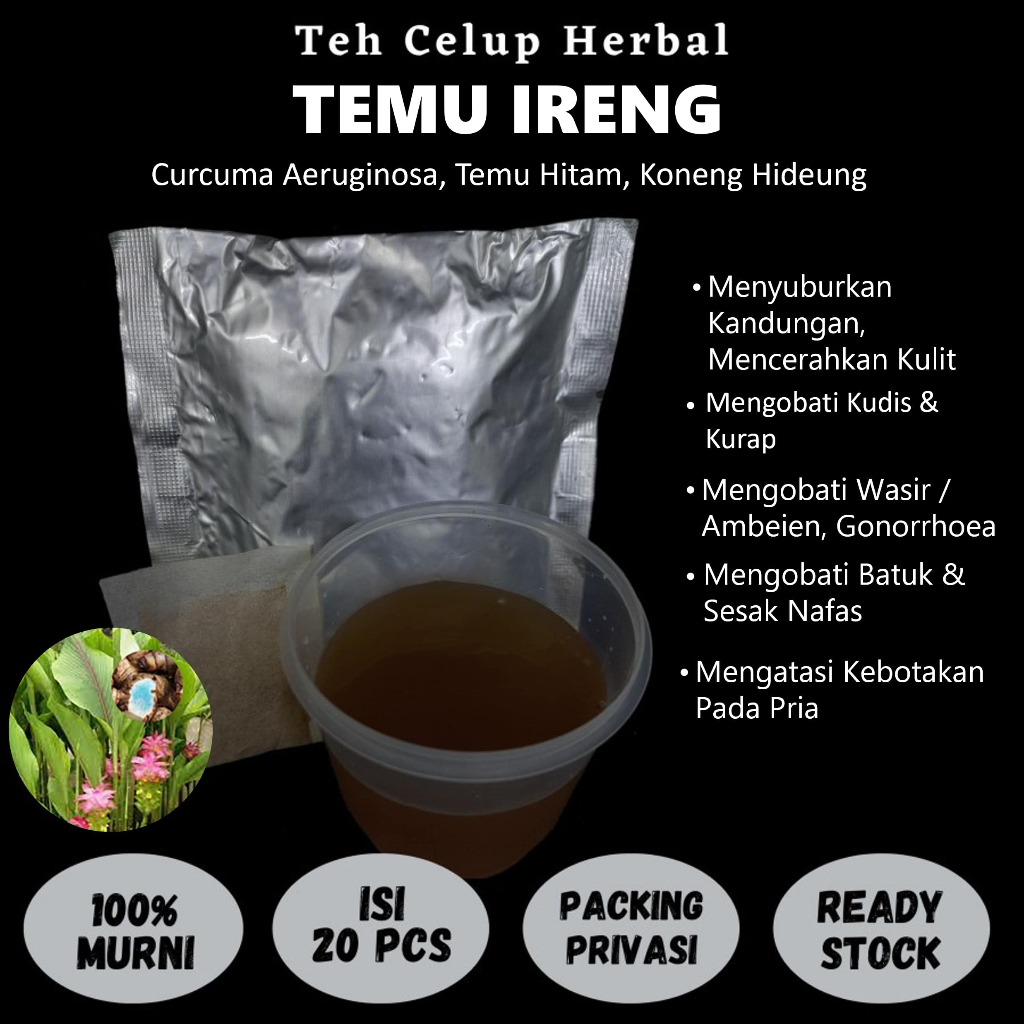 

Teh Celup Herbal TEMU IRENG Penyubur Promil Mengobati Wasir Anemia Melembutkan Mencerahkan Kulit