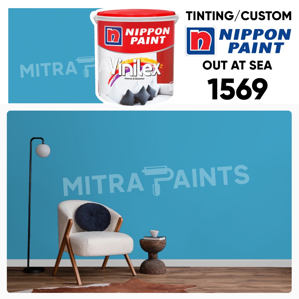 25 KG VINILEX 5000 WARNA OUT AT SEA 1569 / CAT NIPPON PAINT TINTING CUSTOM WARNA BIRU