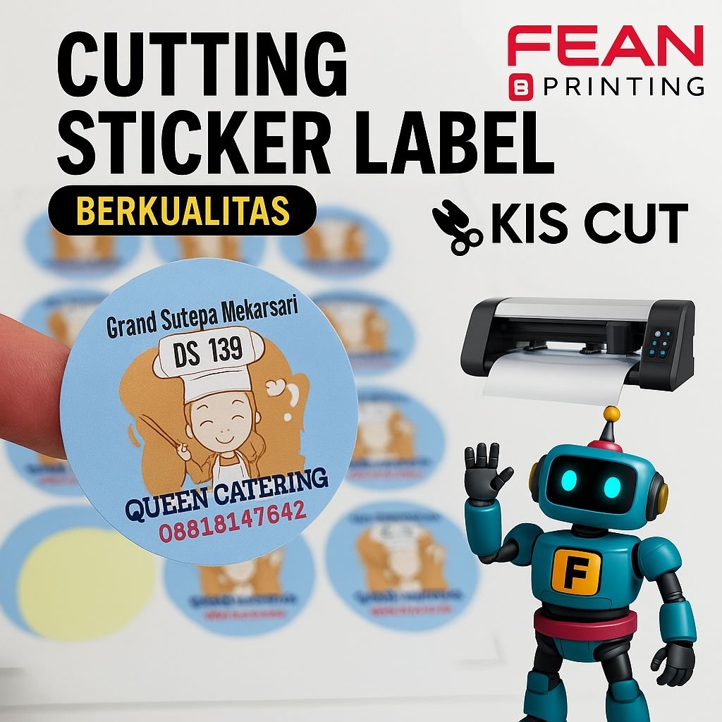 

Print dan Cutting (kiss cut) label logo UMKM