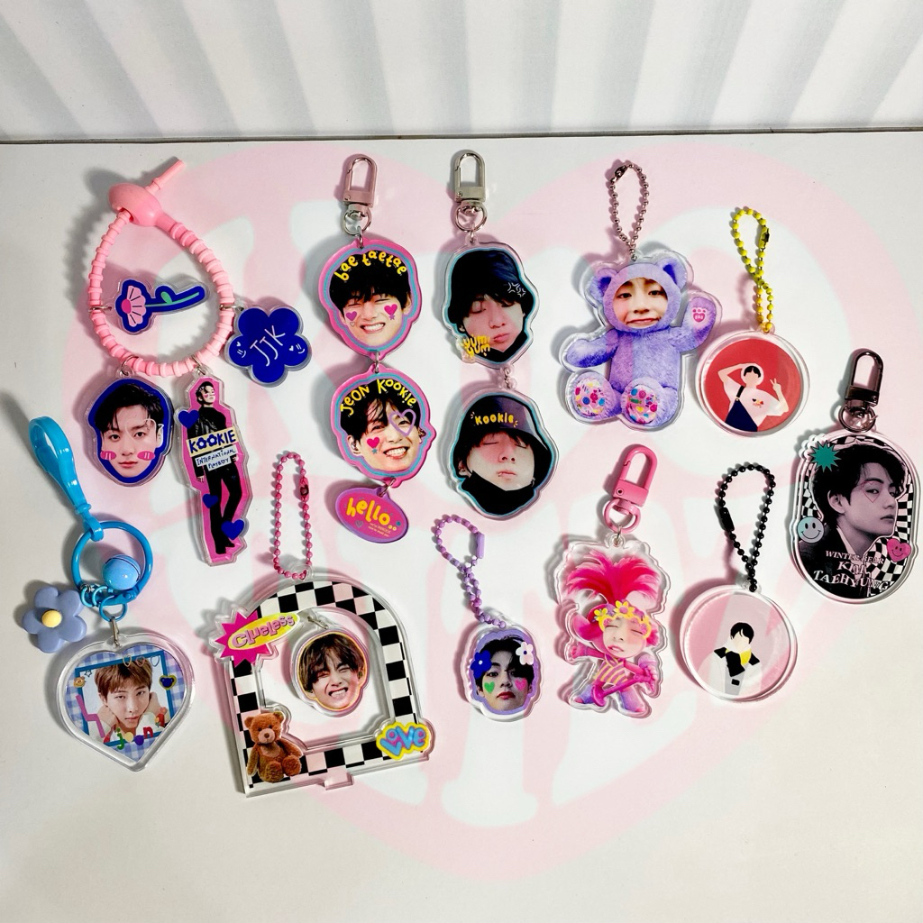 [PRELOVED] KEYCHAIN KEYRING BTS BANGTAN RM JUNGKOOK JK TAEHYUNG V JIN JHOPE TAEKOOK