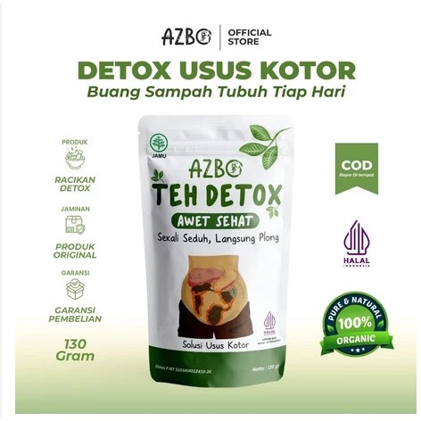 

AZBO TEH DETOX Usus Bersih Sembuh dari Penyakit- 1 Pouch isi 130 Gram