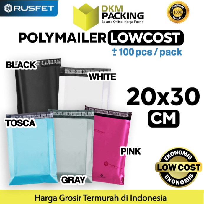 

Plastik Polymailer PACK LOW COST Amplop Polimailer 20x30cm RUSFET