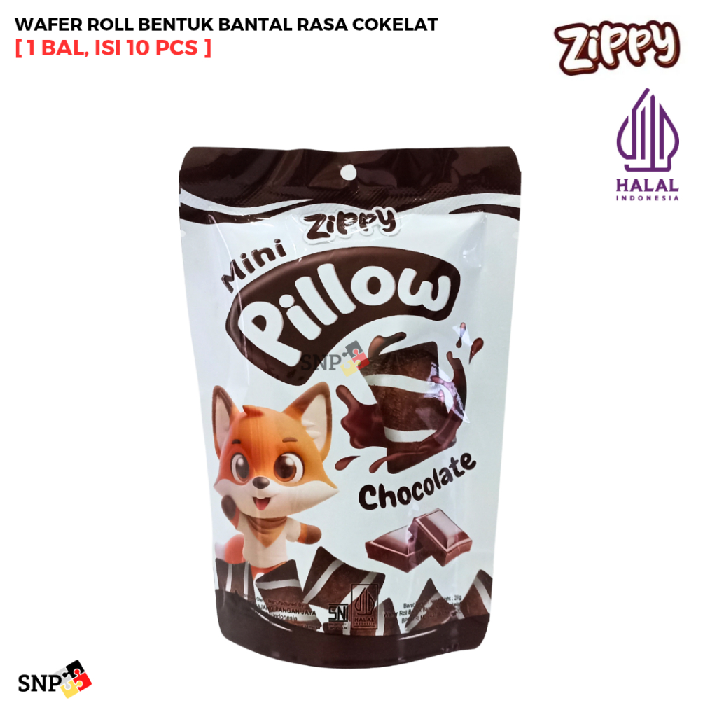 

ZIPPY MINI PILLOW POUCH Wafer Roll Bentuk Bantal