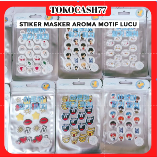 STIKER MASKER AROMA MOTIF LUCU