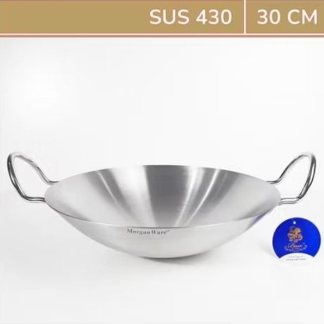 BIMA Wok MW400830 SUS 430 Wajan Penggorengan Stainless Steel Wok