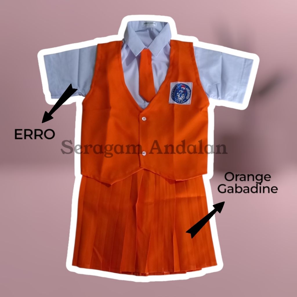 Seragam TK/PAUD Orange Putih
