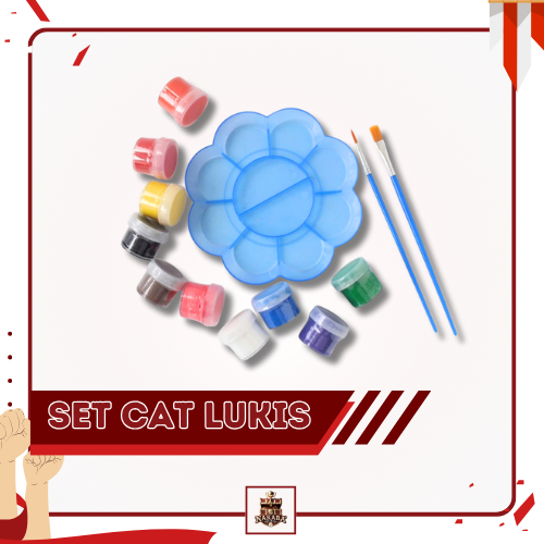 

Paket Lengkap Melukis 1 Set Isi 10 Pcs Cat Akrilik 2 Pcs Kuas 1 Palet