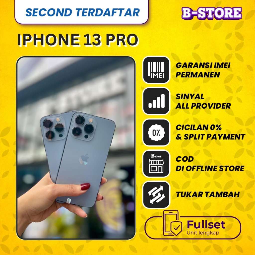 Apple iPhone 13 PRO 256GB - Fullset - 256 GB - Second Terdaftar