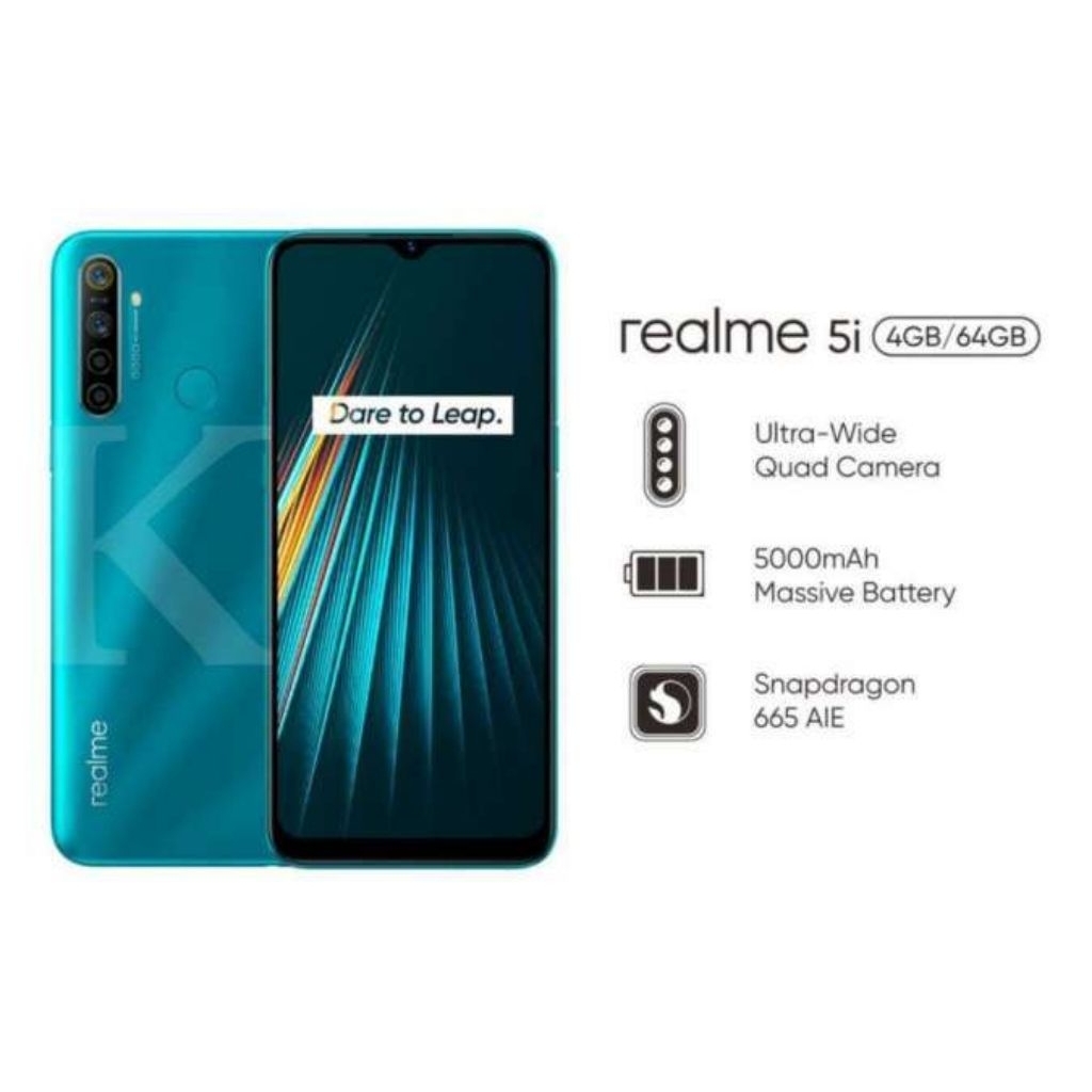 handphone Realme 5i Spek gaming ram 4/64, original bukan refurbished