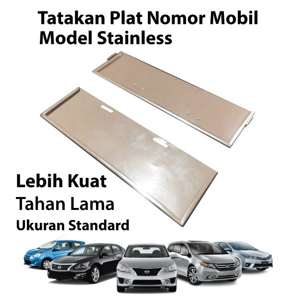 Tatakan Dudukan Plat Nomor Mobil Stainless Toyota Yaris Cross All New Agya GR Sport Corolla Rush