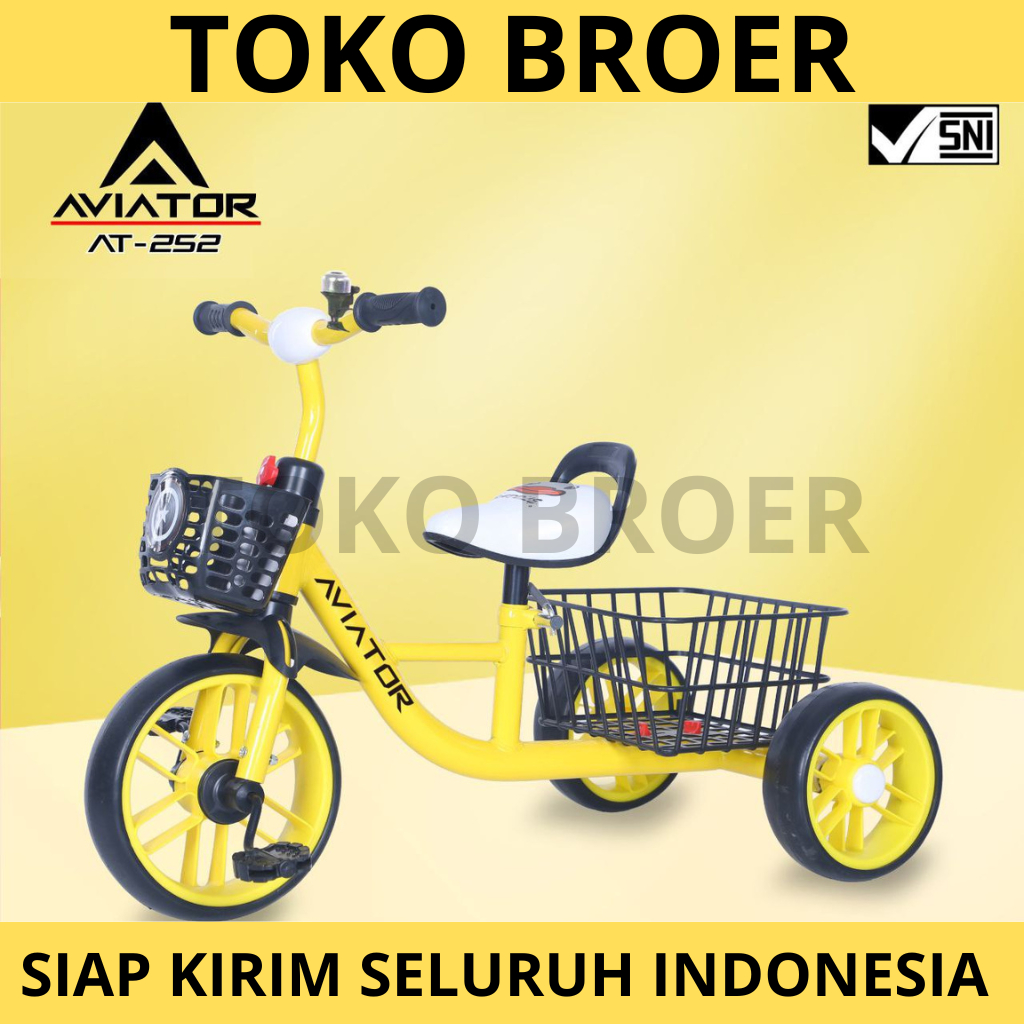 Sepeda anak roda tiga + keranjang merk aviator 252