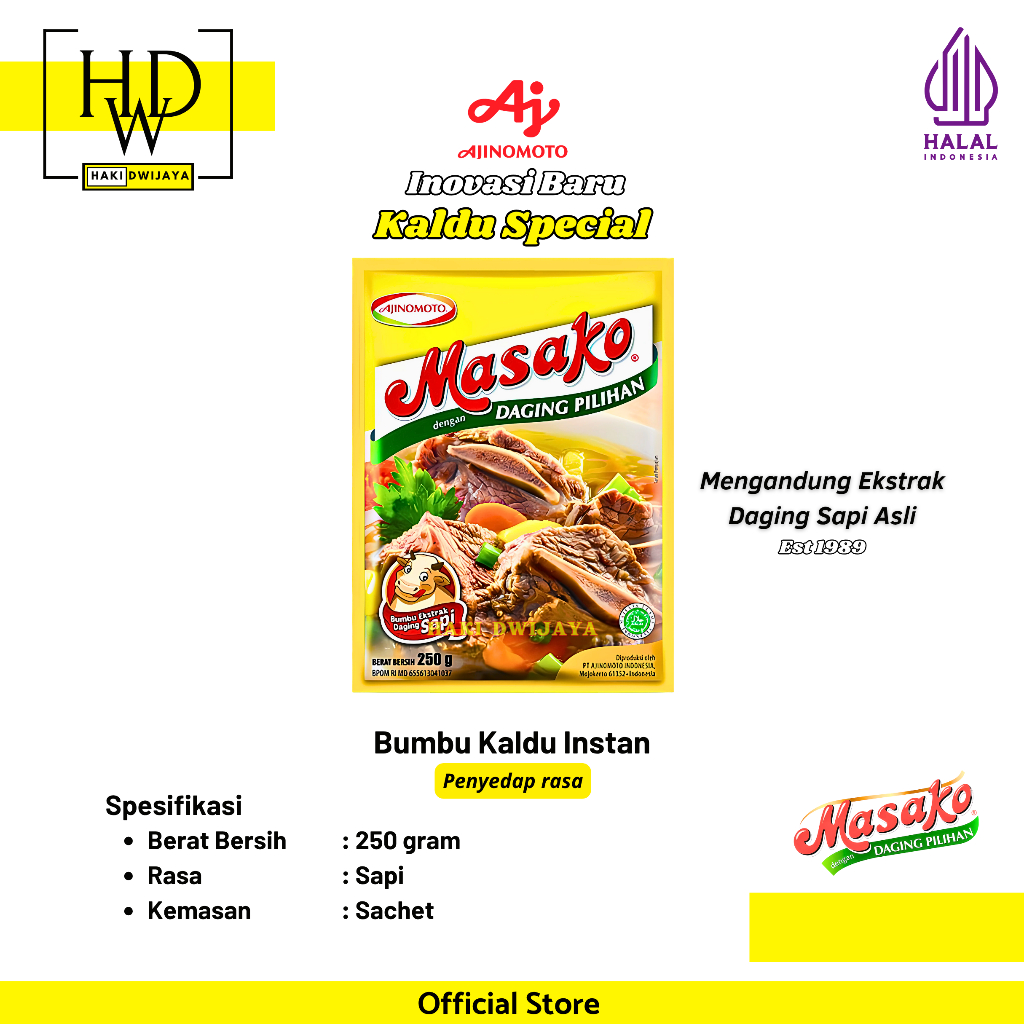 

[250 gr] Masako Bumbu Penyedap Rasa Sapi Bubuk Kemasan Sachet