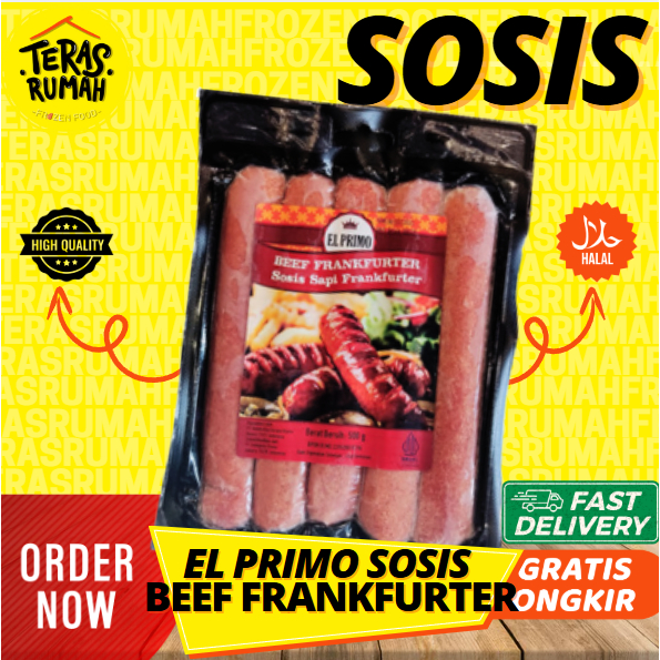 

EL PRIMO BEEF SAUSSAGE FRANKFURTER / SOSIS SAPI FRANKFURTER SMOKED 500GR