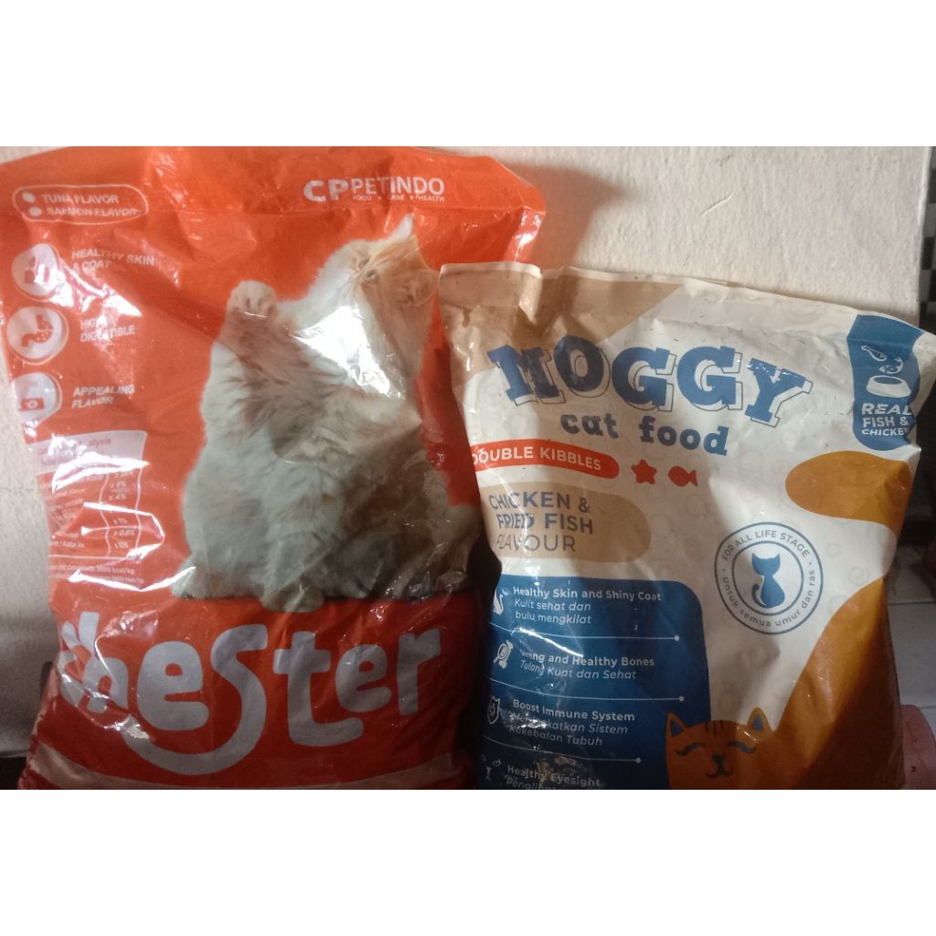 Makanan kucing Chester/Moggy/First cat, 500/800/1kg