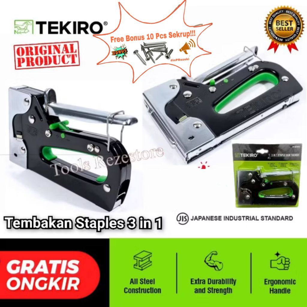 

TEKIRO STAPLES 3 IN 1 ORIGINAL 6-14 MM STAPLES GUN TOOLS tembakan 3 in 1 tekiro pistol staples tembakan staples tekiro