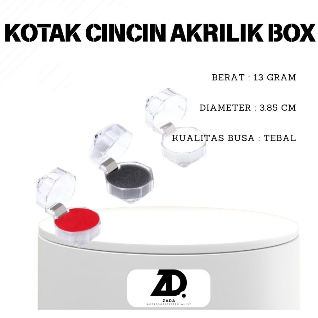 Kotak Cincin Akrilik Box Cincin Kotak Perhiasan Box Cincin Akrilix