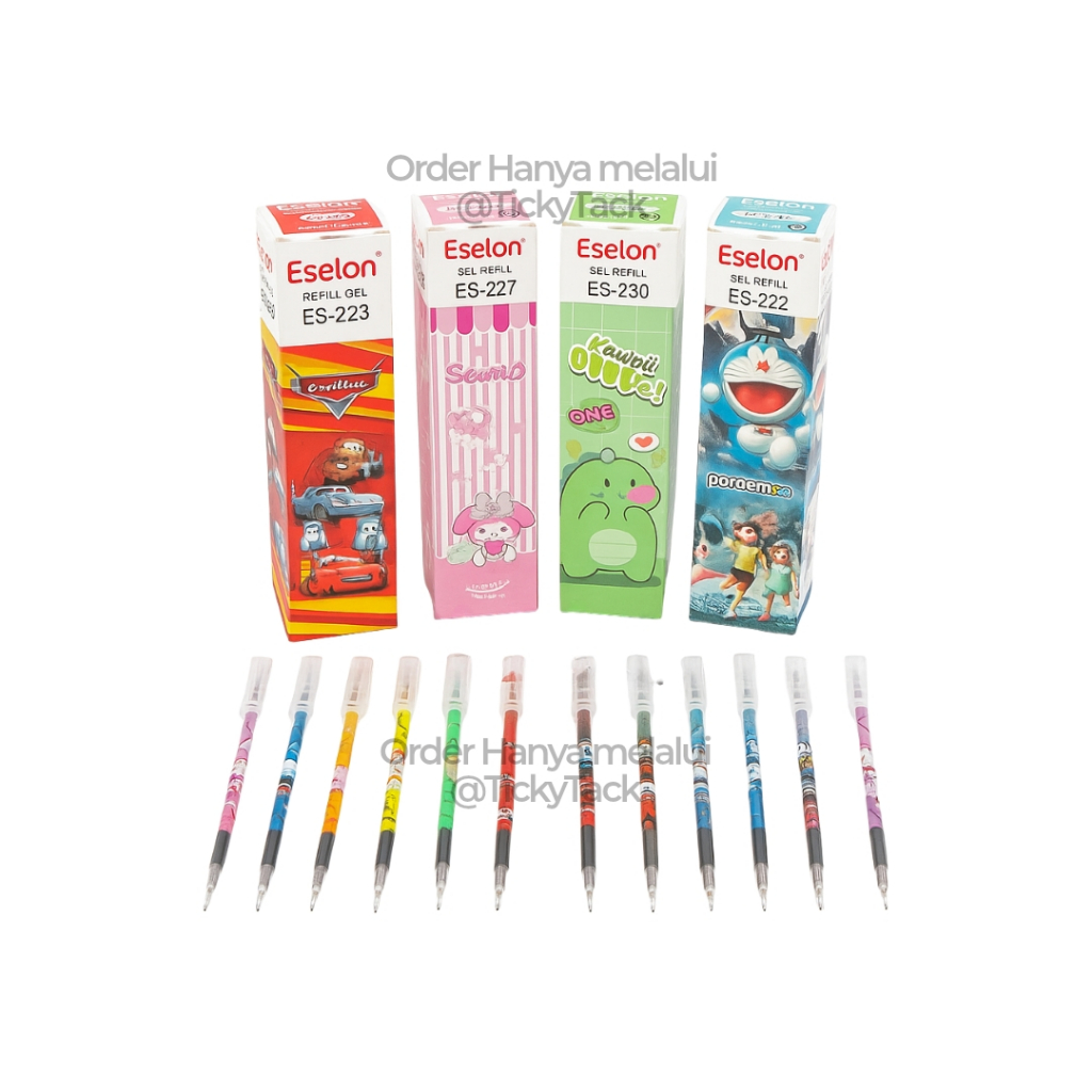 

015 Refill Gel Pen Isi Ulang 0.38 mm 1 Pack Isi 20 Pcs Tinta Hitam Karakter Animasi Lucu Refill Pulpen Gel Ink Pen Ujung Jarum Universal Alat Tulis Sekolah Murah Grosir