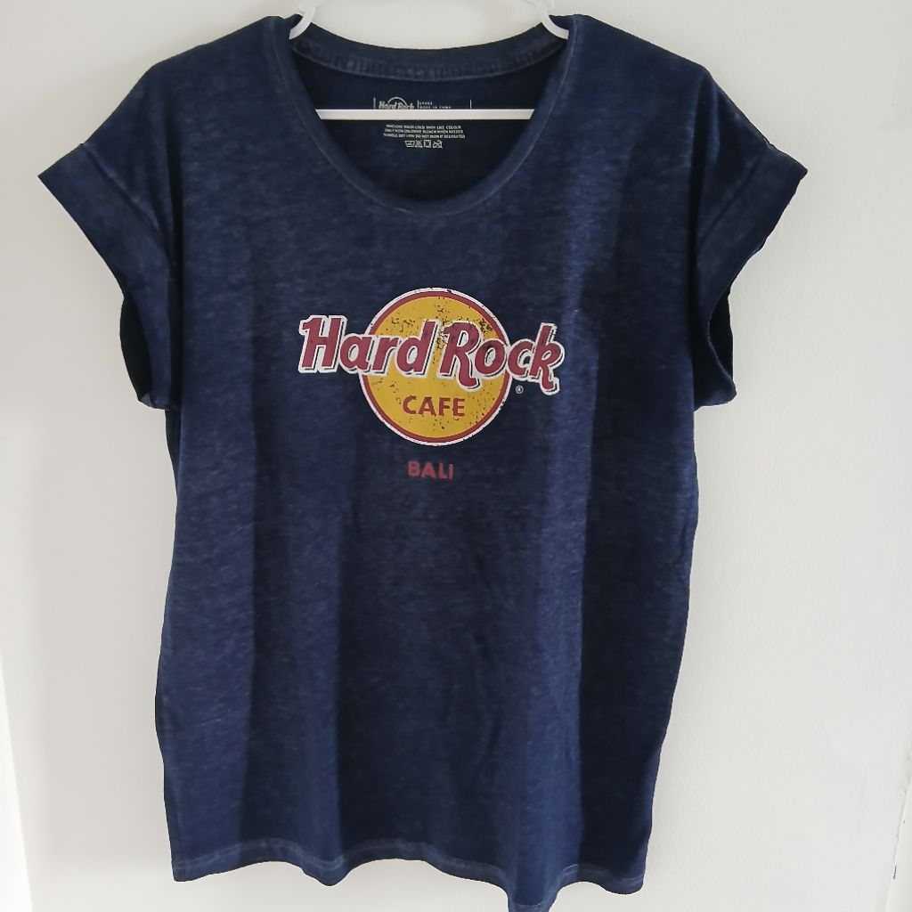 T-shirt kaos warna navy Hard Rock Cafe Bali - Size L