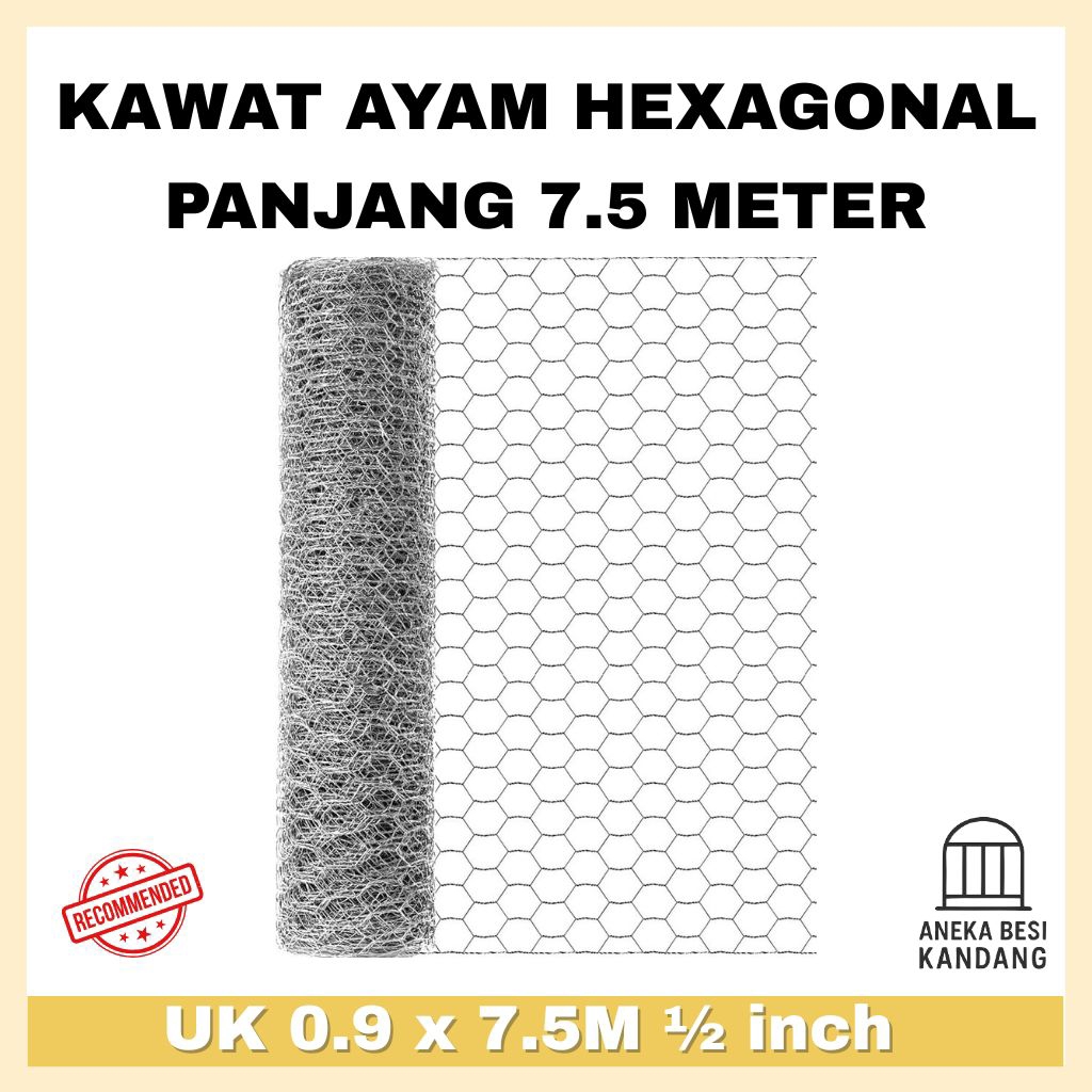 Kawat Ayam Hexagonal Galvanis 7.5 Meter|Tahan Karat|Cocok untuk Kandang & Pagar