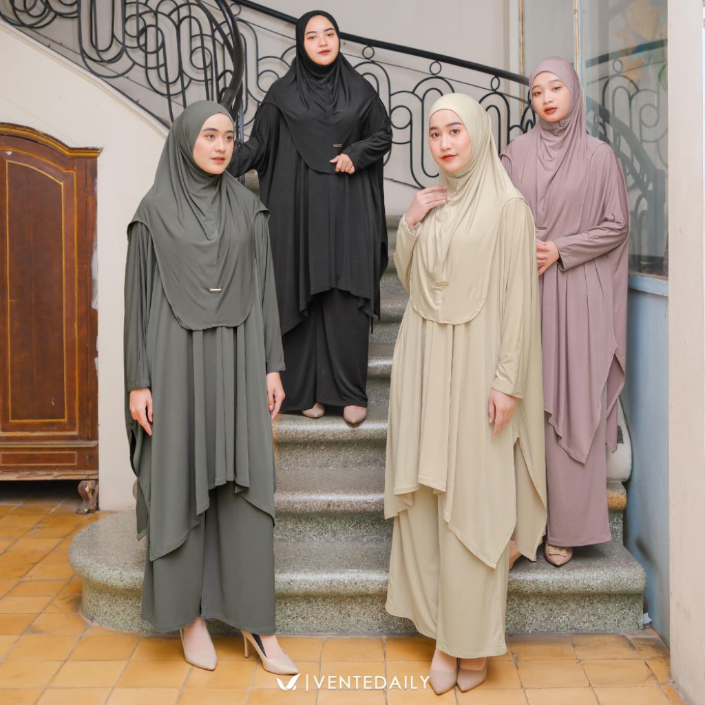 New Arsela Set Hijab Outfit Hijab Polos Bahan Jersey Halus Adem Original Vente Daily