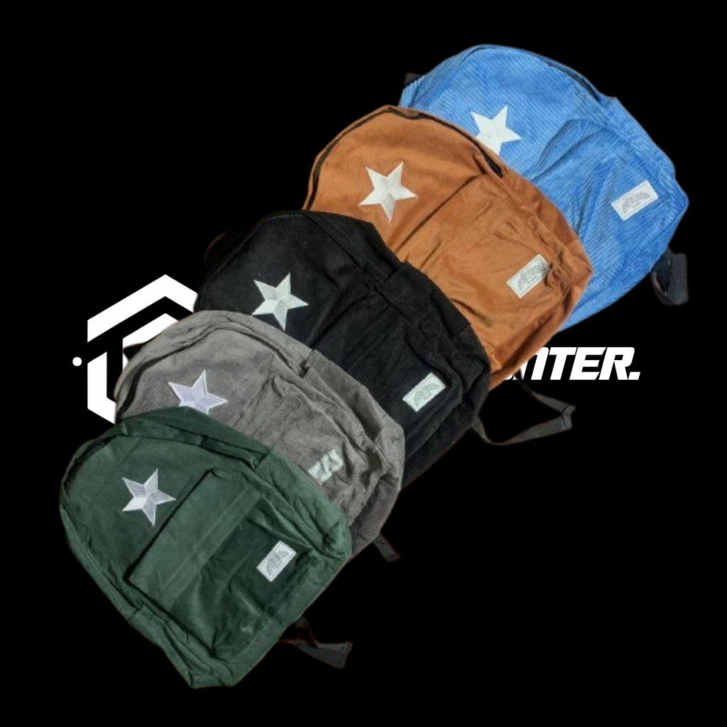 TAS RANSEL SEKOLAH STAR CORDUROY BACKPACK CORDUROY PRIA WANITA || TAS LAPTOP CORDUROY