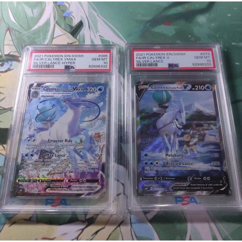 Pokemon TCG ID SWSH S6H Ice Rider Calyrex V SR & VMAX HR AA PSA 10