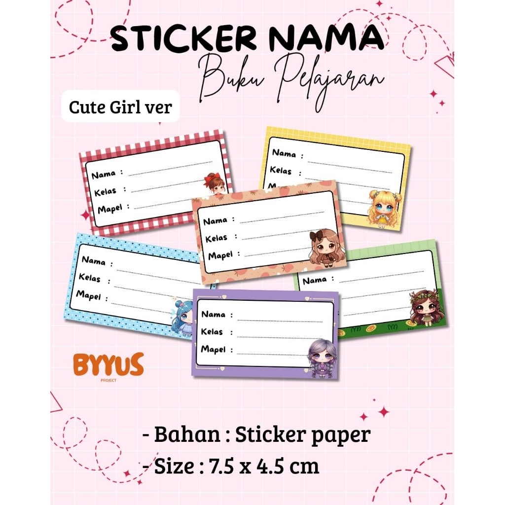 

Sticker Nama Buku Pelajaran | Sticker mapel | Sticker buku | Label nama