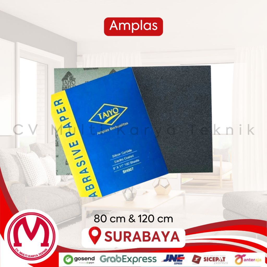 Taiyo Amplas Lembaran Kasar Halus untuk Kayu Besi Tembok