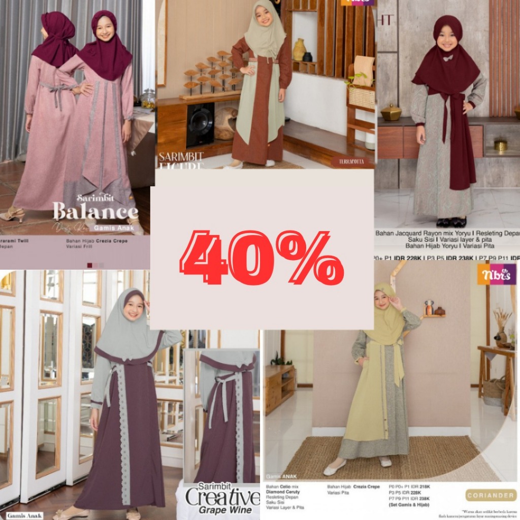 (Usia 10 - 11 tahun) BIG SALE 50% Busana Muslim Nibras Gamis Anak Premium Nomor 11