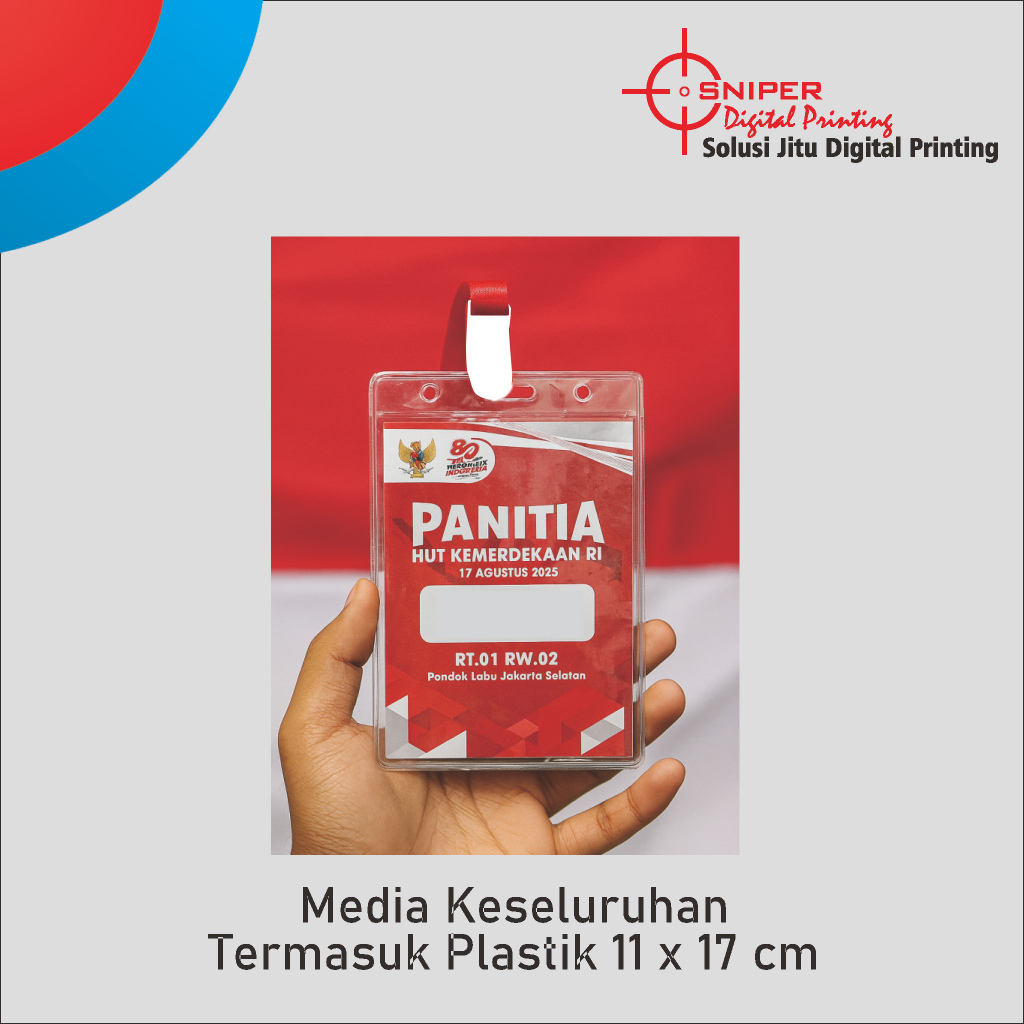 

PAKET Name Tag / panitia 17an / Panitia 17 agustus tali+plastiK+Name Tag