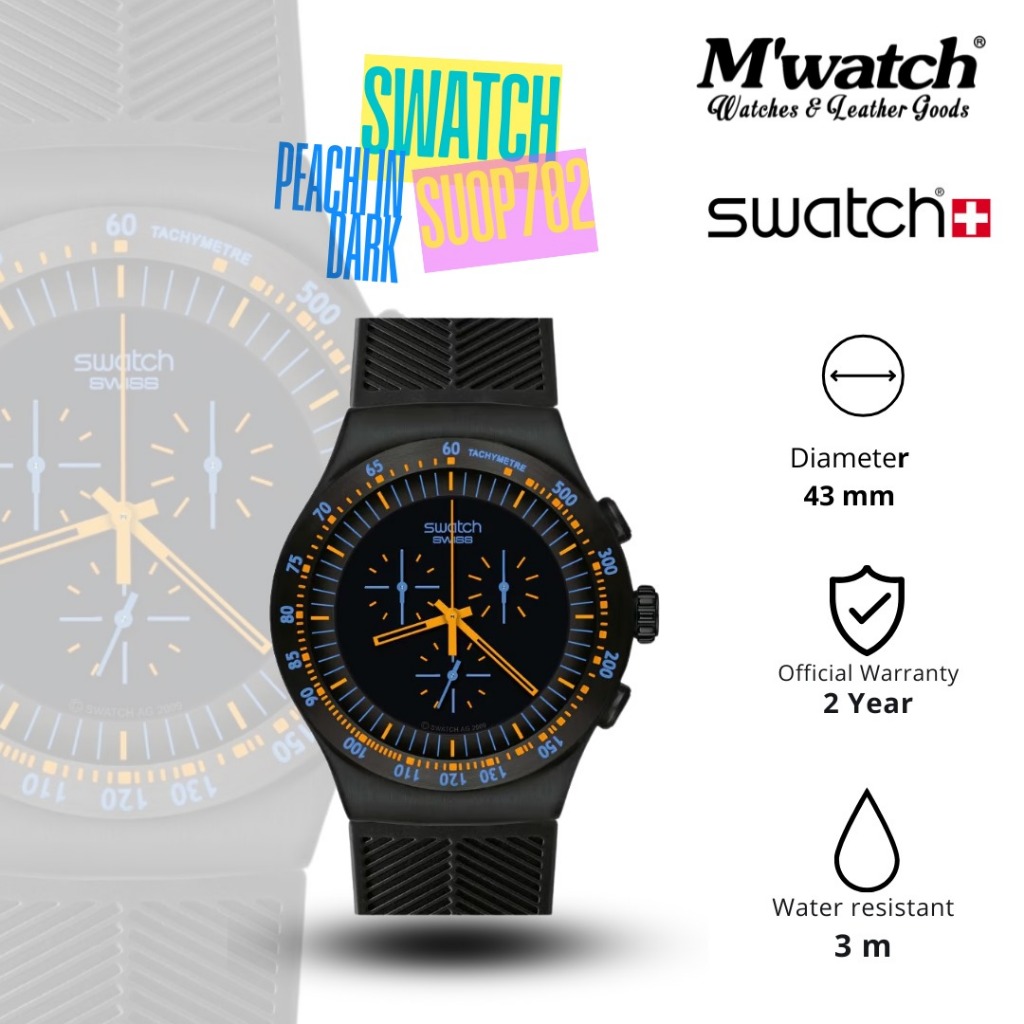 JAM TANGAN SWATCH PEACH IN DARK (SECOND)