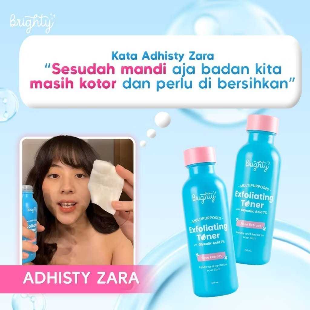 Brighty Multipurpose Exfoliator Toner Pemutih badan Pencerah Badan Pencerah Ketiak Pemutih Leher