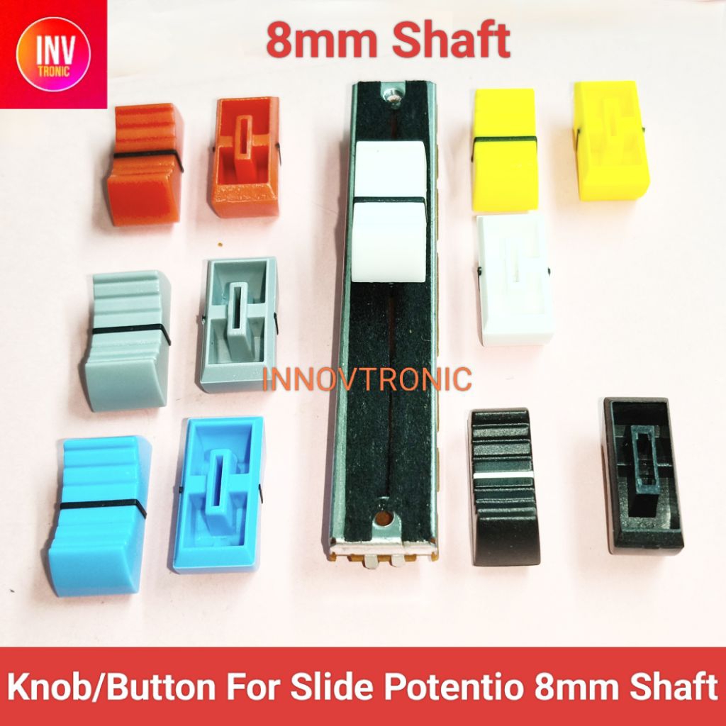 NEW Knob / Button Potensio Geser As 8x1.5mm Untuk Audio Mixer Amplifier Slide Potentio Merah Biru Ku