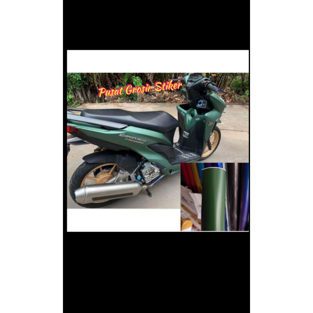 Sticker Scootlite Hijau Army Doff Stiker Skotlet Hijau Armi Glossy