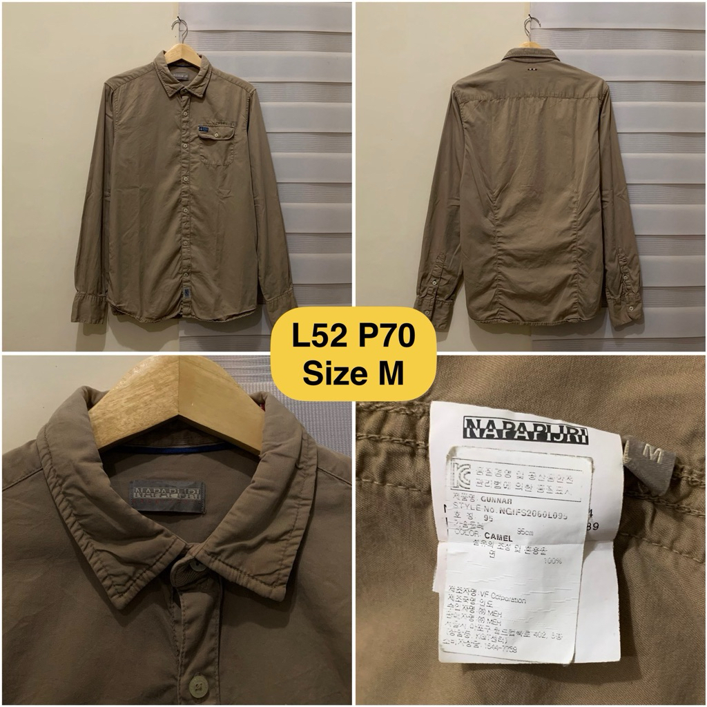 Kemeja Lengan Panjang Napapijri Coklat Original